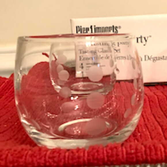 Pier 1 Vintage Tasting Party: 4-piece tasting glassware set, w/ 4 spoons. NEW!! - Picture 6 of 9